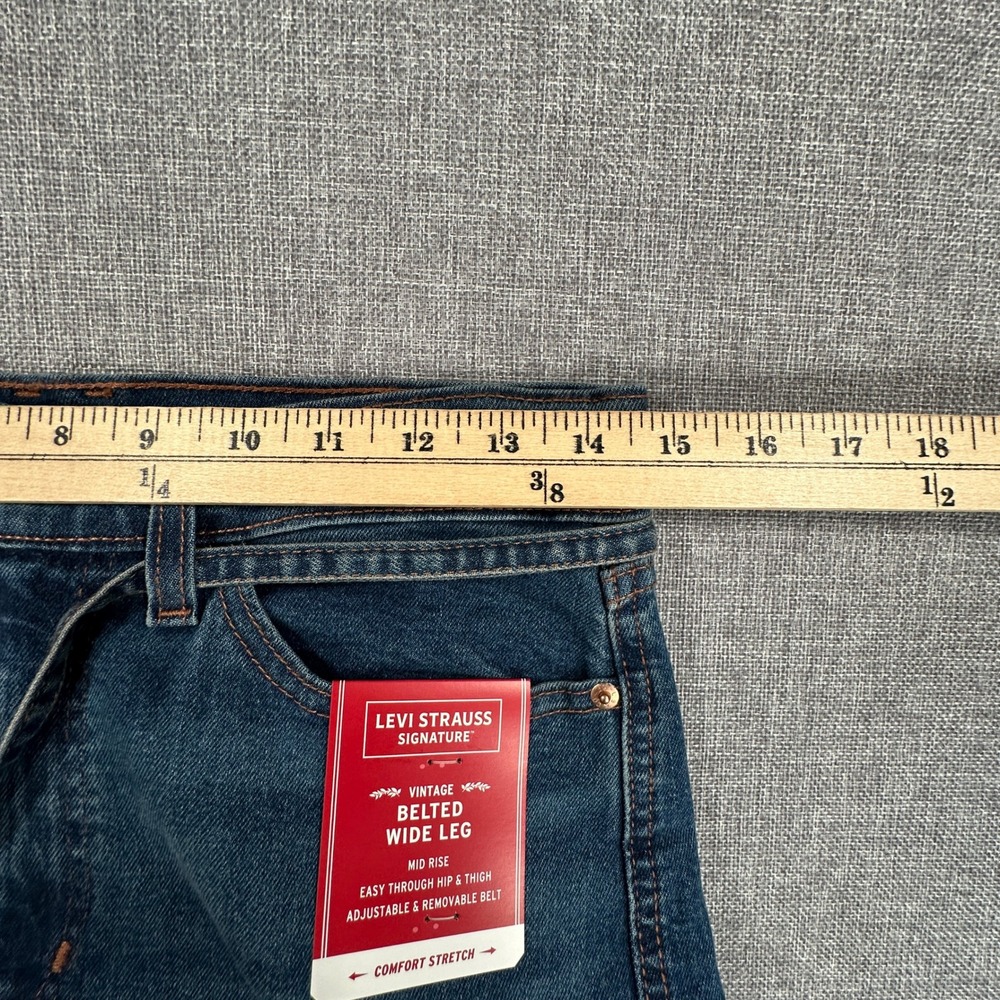 Levi's Signature Tie Waist Vintage Wide Leg Jeans Womens Size 4 W27 Blue NEW - Picture 6 of 12